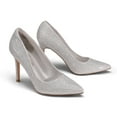 thumbnail image 4 of Dream Pairs Women Pointed Toe High Heel Shoes Wedding Party Pumps Shoes SILVER/GLITTER CHRISTIAN-NEW size 6.5, 4 of 4