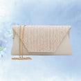 thumbnail image 5 of GOOHOCHY Silk Evening Clutch Handbag for Women Shiny Elegant Design Fits Phone Keys Cash Beige, 5 of 8