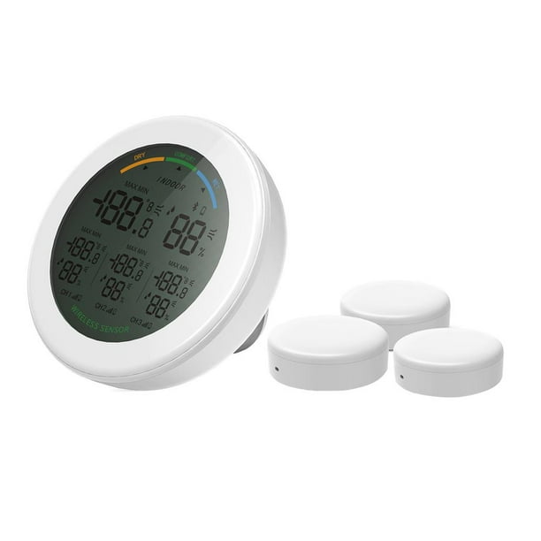 Probador Inalámbrico Del Hidrómetro Del Termómetro De Digitaces Con El Sensor 3 Para El Invernadero Interior Del Hogar seitruly TO001889-00