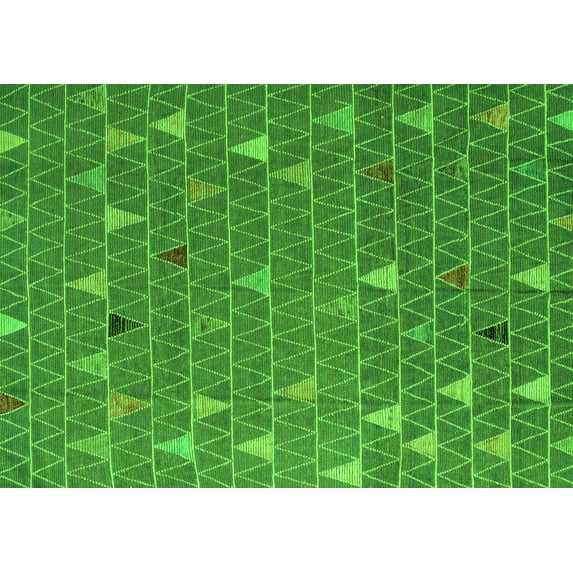 Ahgly Company Indoor Rectangle Abstract Green Modern Area Rugs, 5' x 7'