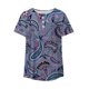 thumbnail image 2 of Gibobby Casual Playera de Manga Corta para Mujer Camiseta plisada con estampado flores y cuello botones manga corta para mujer, camiseta informal con ajuste floral,(Morado,G), 2 of 4