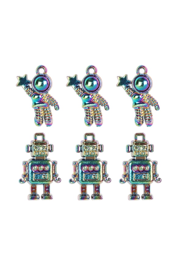 Cousin DIY 6 Piece Metallic Rainbow Space Charm Set, Metal, Adult, Unisex, 69995707