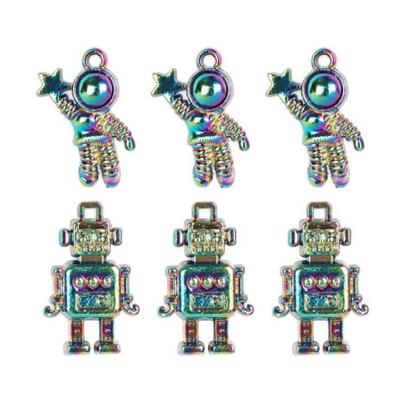 Cousin DIY 6 Piece Metallic Rainbow Space Charm Set, Metal, Adult, Unisex, 69995707