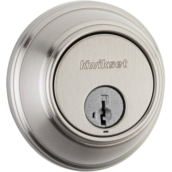 Kwikset 816 Key Control Single Cylinder Deadbolt featuring SmartKey in Satin Nickel