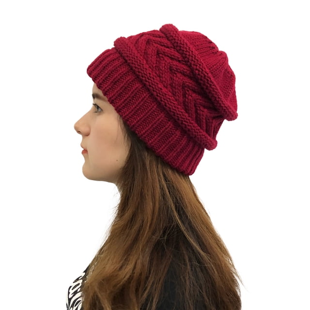 Babysbule Chapeaux pour Femmes Hiver Bonnet Tricoté pour Femmes Extensible Chaud Épais