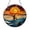 Acrylic 3.5 Inch, variant on Surfing Ocean Wave Stained Glass Style Window Suncatcher, Surfer Silhouette Coastal Scene Decorative Glass Panel Art for Beach House Window Decor