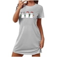 thumbnail image 1 of Camisón corto de talla grande para mujer, camisón de manga corta con estampado de pecho a la moda, camisón para mujer, 1 of 3