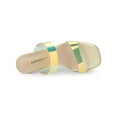 thumbnail image 4 of BLISSFUL STEP Sandales pour femmes à talons blocs, brides transparentes colorées, sandales à glisser or 6, 4 of 8