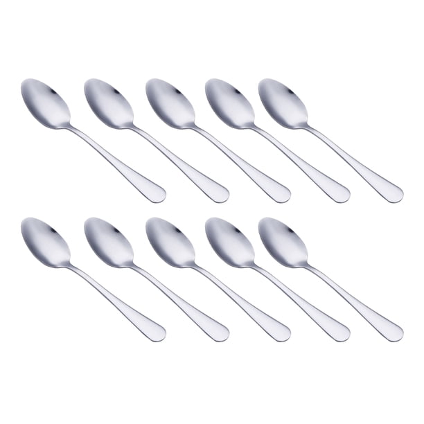 Advancent Cuchara de acero inoxidable de 10 piezas, Color sólido, reemplazo antioxidante, café, helado, sopa, cubiertos, vajilla tipo 2 Type2 NO2