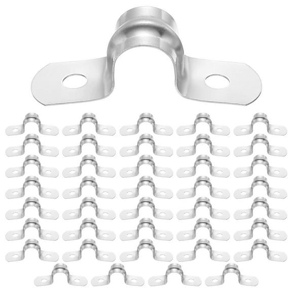 Uxcell 40pcs U Tube Strap Clamp 3/8" (10mm) Two Hole Pipe Conduit Clamp Clip