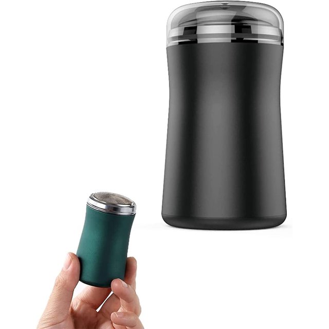 Rasoir Électrique Lavable de Poche - Mini Rasoir Automatique Portable - Mini Rasoir Rotatif de Poche - Petit Facteur de Forme & Rasage Propre - Cadeau pour Hommes (Noir)