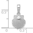 thumbnail image 2 of 14k White Gold Solid Textured Polished Finish Scallop Sea Shell Charm Pendant, 2 of 3