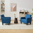 thumbnail image 2 of LAZZO Accent Chair, Comfy Tufted Living Room Arm Chair, Modern Upholstered Club Chair，Blue-2 Pack, 2 of 8
