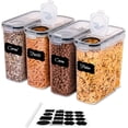 thumbnail image 1 of Juego de 4 Contenedores Hermeticos para Cereal, Recipientes Hermeticos para Organizacion de Alimentos Secos, Plastico Reforzado con Tapas de Sellado Hermetico, Organizadores de Cocina, 1 of 4