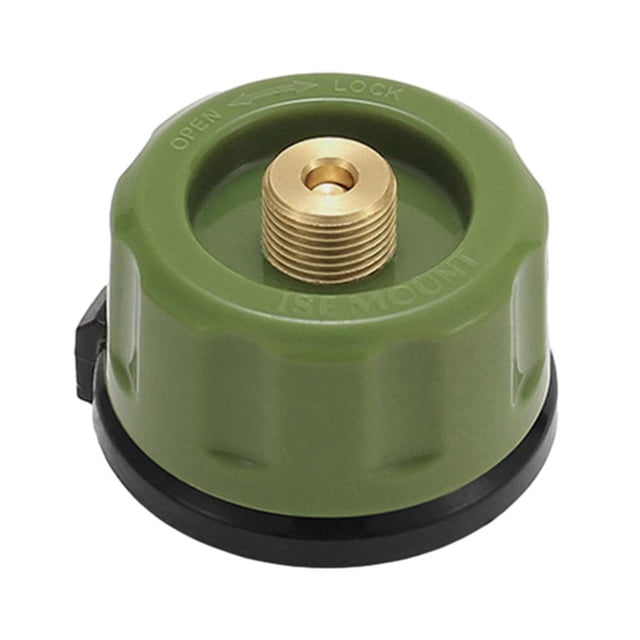 Convertidor de tanque de gas de horno de casete Válvula de transferencia Adaptador de tanque de propano (verde)