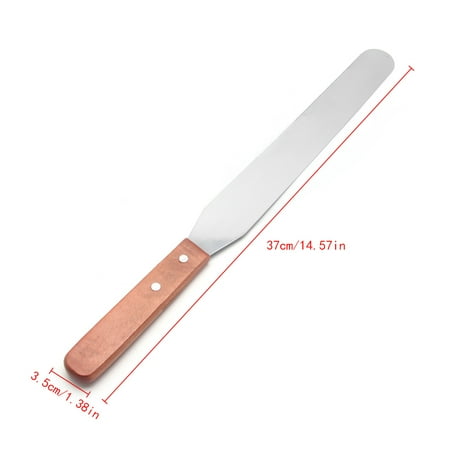 

✪ 6/8/10 Straight Stainless Steel Butter Cake Cream Icing Knife Spatula Wood Handle