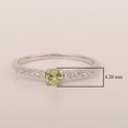 thumbnail image 5 of 4mm Round Shape Peridot 925 Sterling Silver Solitaire Side Accents Women Promise Ring, 5 of 7