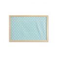 thumbnail image 1 of Pale Blue Wall Art with Frame, Geometric Image with Circles Rounds Inner Design Polka Dots Print, Printed Fabric Poster for Bathroom Living Room, 35" x 23", Sky Blue White and Black, by Ambesonne, 1 of 2