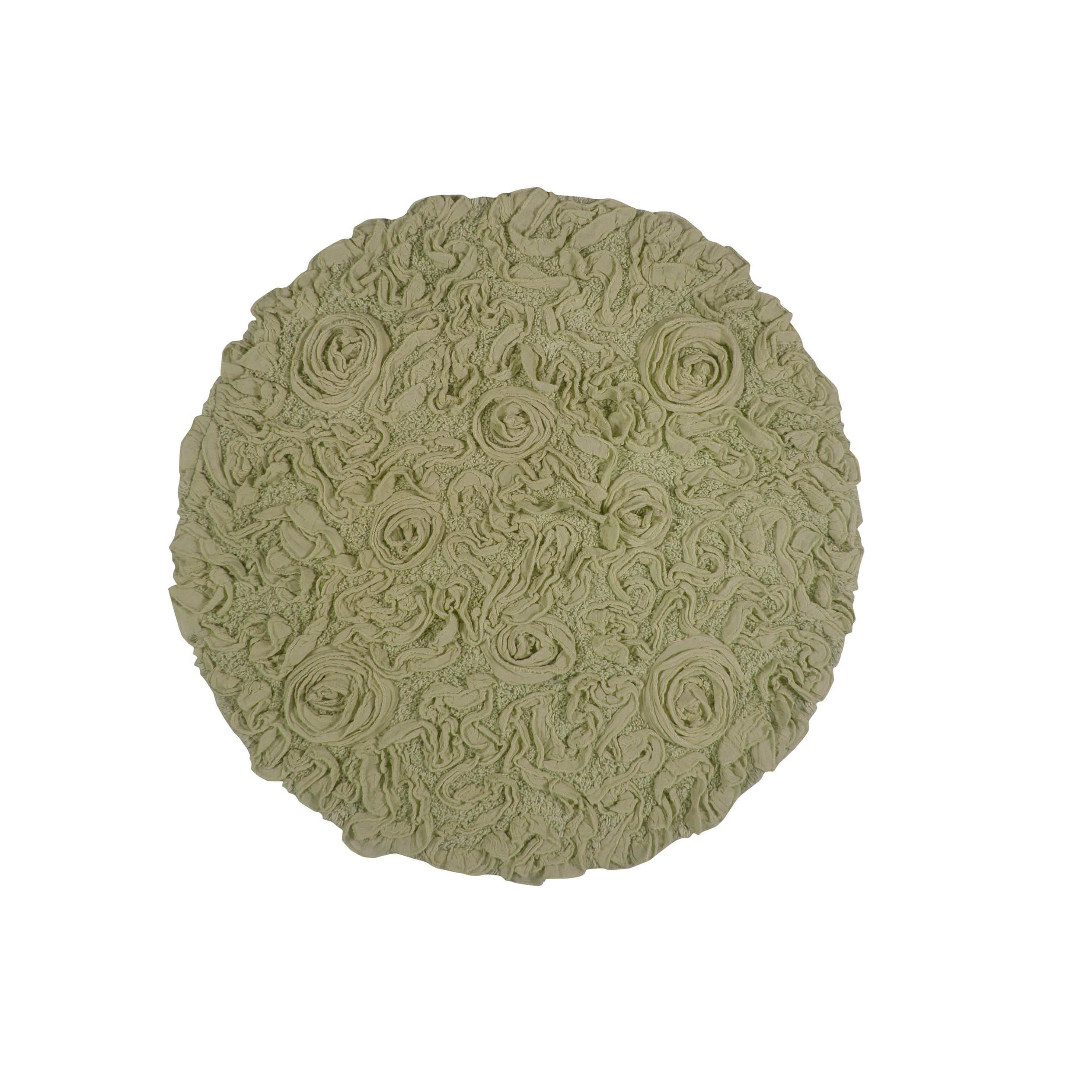 Home Weavers Modesto Collection 100% Cotton Tufted Round Bath Rugs, Extra Soft and Absorbent Bath Rugs, Non-Slip Round Bath Mats, Machine Washable, Round Bath Mats for Bathroom, 22" Round, Green