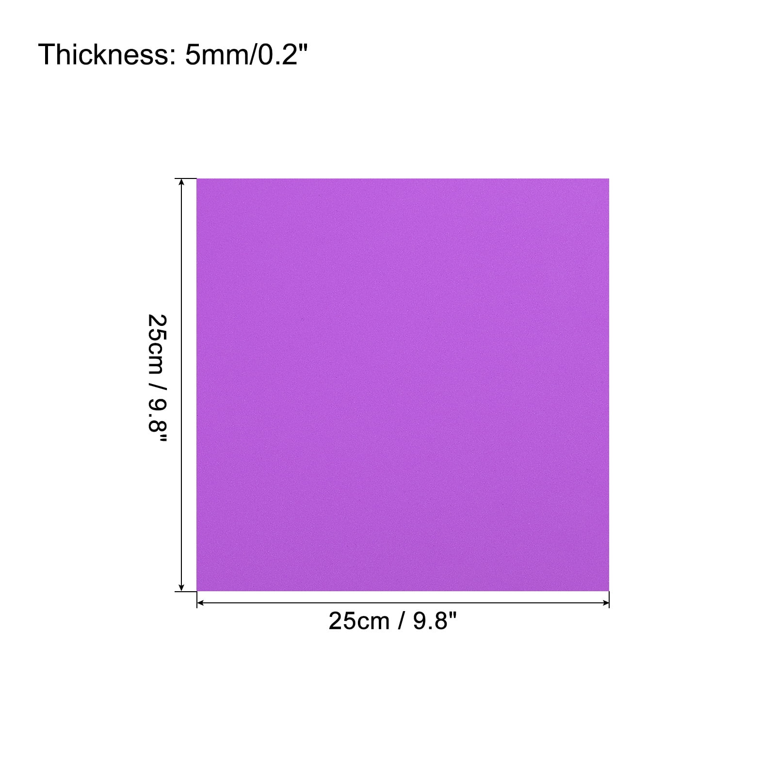 EVA Foam Sheets Purple 9.8 Inch x 9.8 Inch 5mm Thick Crafts Foam Sheets 8Pcs