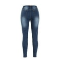 thumbnail image 4 of Gubotare Ripped Jeans Womens High Waisted Women's High Rise Ripped Skinny Jeans Stretch Slim Fit Distressed Destroyed Denim Ankle Pants (Dark Blue,Size L), 4 of 5