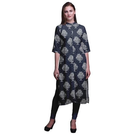 Bimba Straight Tunic Tops Women Printed Long Kurti Casual Dress XXX-Large
