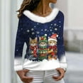 thumbnail image 7 of Craaazy Women's Fashionable Christmas Printed Casual Long Sleeved Round Neck Winter Warm Pullover Tops Gifts, 7 of 7