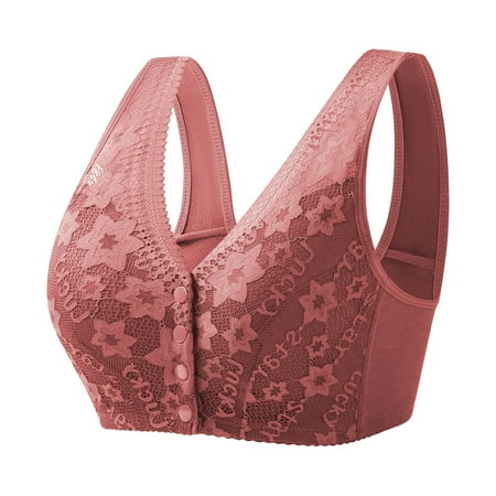 Puawkoer WomensSteel Ring Y Back Sports Bra Front Close Bra T Women Bras Plus Size Pack Back Plus Size Seamless Strapless Front Buckle Lift Bra Unlined Bra for Large Women Bras Push Up Bust
