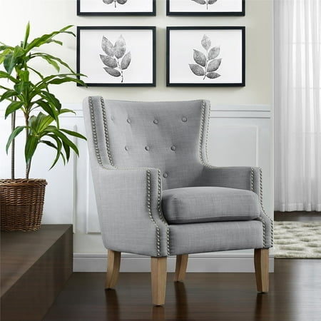 Better Homes & Gardens Hardy Tufted Accent Chair, Gray