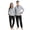 Black/Light Grey Mel., variant on Couples Matching Pajamas Set, Pullover Soft Cotton Loungewear Long Sleeve Pjs Sets