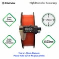 thumbnail image 4 of Orange PLA 3D Printer 1.75mm Filament - FilaCube 1.75 mm 1kg PLA 2 (PLA 2nd Generation) 3D Printing Plastic Orange Filament 2.2 lbs [Made in USA] Pumpkin Carrot 1 kg/roll for FDM/FFF Printer 3D Pen…, 4 of 5
