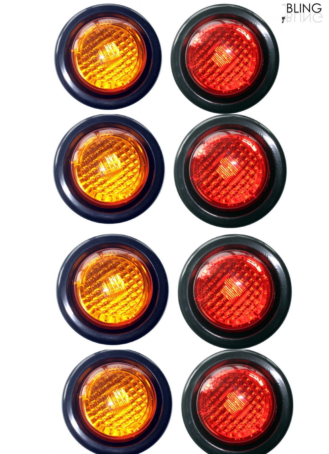 2 Set 2/" Red LED trailer lights grommets /& harness.