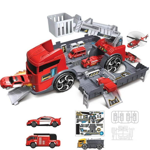Simulación De Vehículo De Juguete Para Niños, Estacionamiento, Modelo De Coche Inercial, Conjunto De Camión Contenedor Remolcado Scienceny FN003495-01