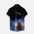 thumbnail image 5 of IROINNID Hawaiian T-Shirt for Men Button Up Christmas Short Sleeve Shirt Funny Xmas Tree Print Vacation Shirt,Navy, 5 of 8