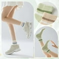 thumbnail image 5 of 6 Pairs Striped Cotton Ankle Socks for Women, Cute Retro Sporty Casual Athletic Novelty Mini Crew Socks, 5 of 6