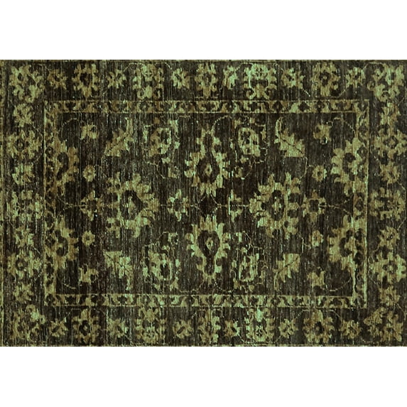 Ahgly Company Machine Washable Indoor Rectangle Abstract Turquoise Blue Modern Area Rugs, 2' x 3'