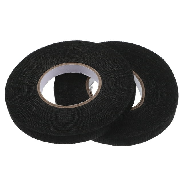 Cinta aislante de tela de alta temperatura para cableado automotriz, 2 unidades de 9 mm x 15 m, duradera, ideal para cableado de automóviles, cinta protectora negra para uso doméstico e industrial