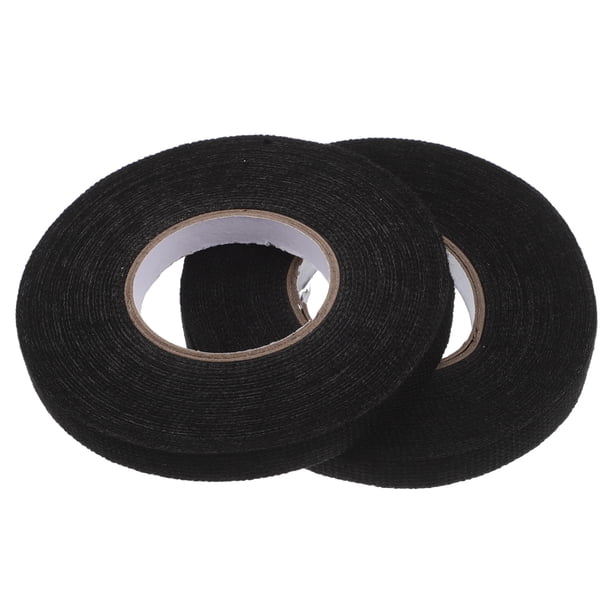 Cinta aislante de tela de alta temperatura para cableado automotriz, 2 unidades de 9 mm x 15 m, duradera, ideal para cableado de automóviles, cinta protectora negra para uso doméstico e industrial