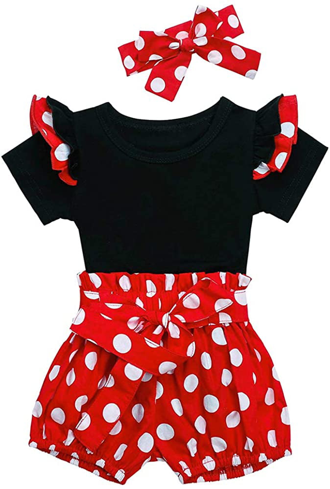 Newborn Baby Girl Clothes Red Dot Ruffle Backless Romper Cute Jumpsuit Bodysuit Outfit Onesies