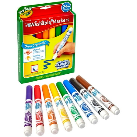 Crayola 8 Count My First Ultra-Clean Washable Markers-Bold Colors With Rounded Broad Tips