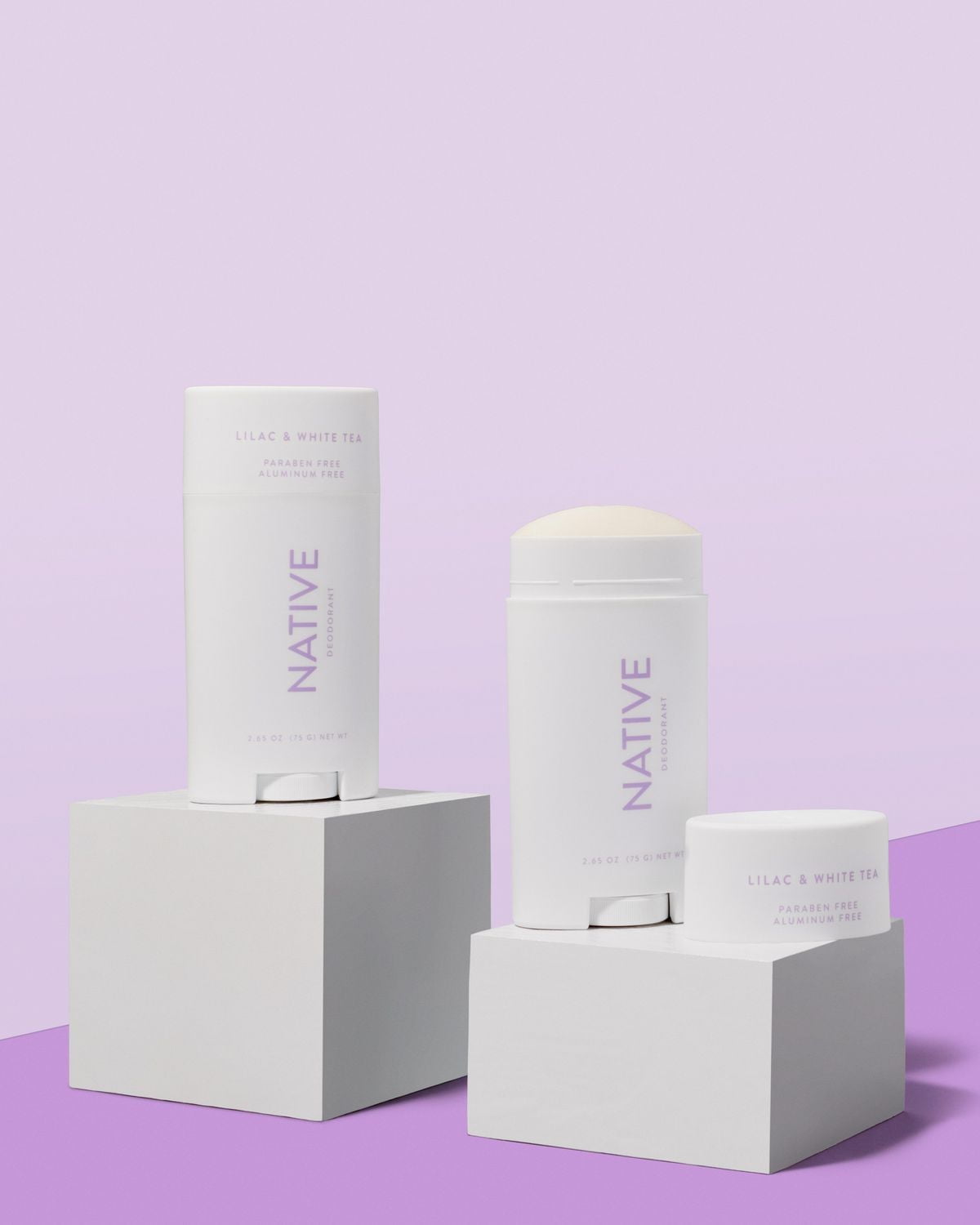 Native – Désodorisant sans aluminium, lilas et thé blanc 75g