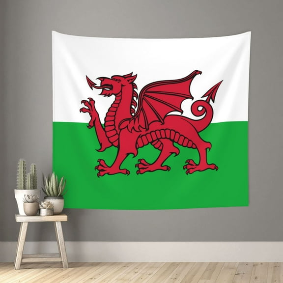 Welsh Flag Tapestry Colorful Wall Tapestry Aesthetic Tapestry Wall Hanging 60x51inch