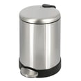 thumbnail image 1 of GLAD Bote de basura pequeño, 1.2 galones | Cubo de basura redondo de acero inoxidable con tapa de cierre suave y pedal de pie | Cesta de basura de metal con cubo interior extraíble, inoxidable, 1 of 5