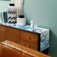 thumbnail image 3 of Summer Ocean Blue Table Runner Cotton Linen 36 Inch Holiday Dresser Scarves, Watercolor Fish Flower Tablerunner for Kitchen Coffee Dining Bedroom Home Living Room Dinner Scarf Décor 13''x36'', 3 of 9