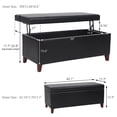 thumbnail image 7 of Homebeez 42 inch Wide Rectangle Lift Top Storage Ottoman Bench, Faux Leather with Large Storage Space for The Living Room, Entryway, Bedroom, 7 of 7