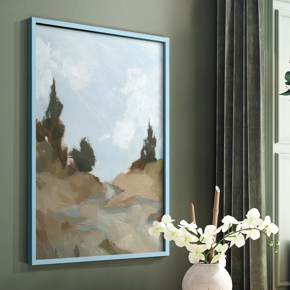 West Fork Hiking Trail I Framed Print in Blue Solid Wood 11 x 14 Framed Print
