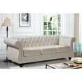 thumbnail image 2 of Uspridefurniture Fender 82.6'' Velvet Rolled Arm Sofa,Beige, 2 of 5