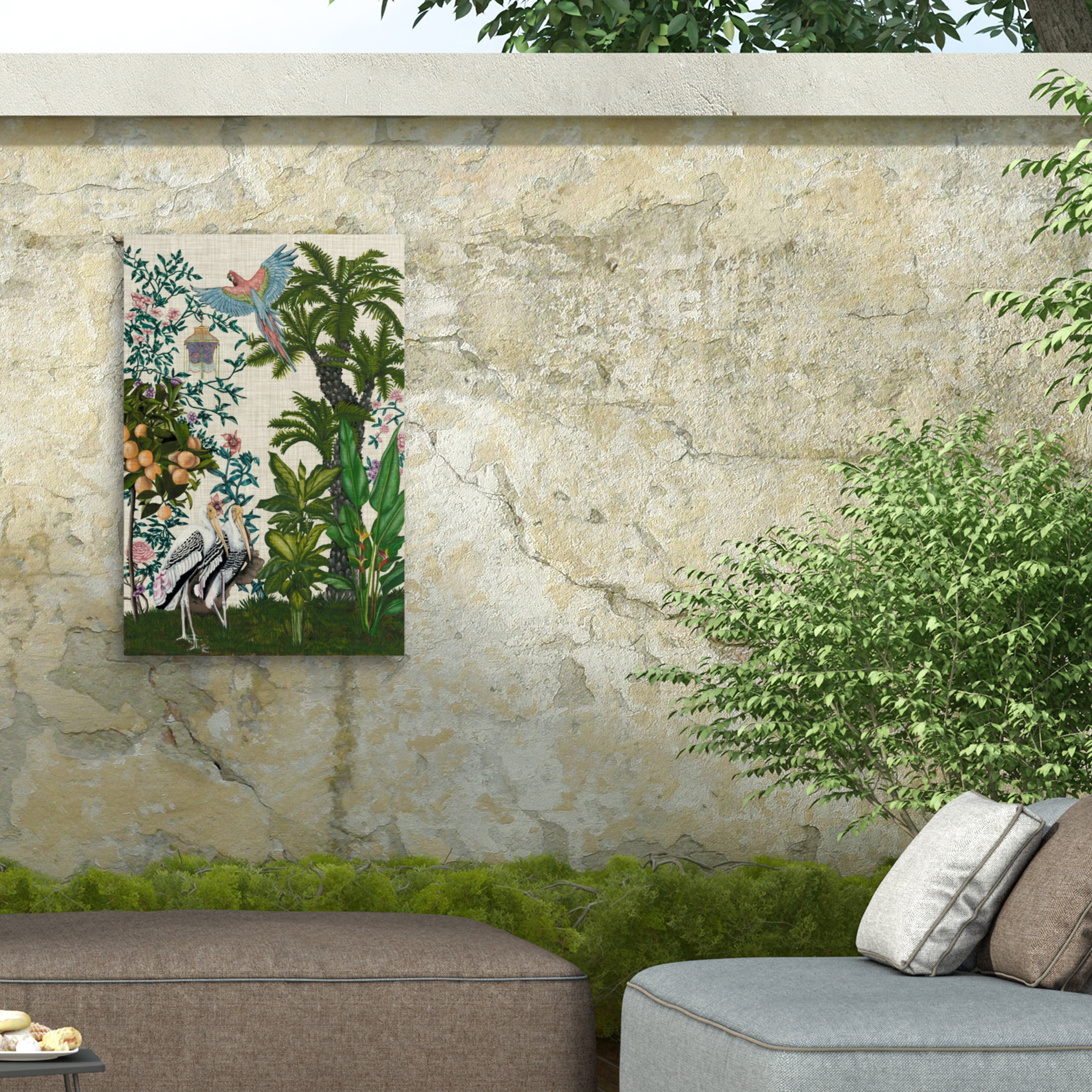 Naomi Mccavitt 'Paradis Chinoiserie II' Outdoor Canvas 32x22