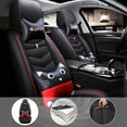 thumbnail image 3 of Tuqiang Car Seat Covers Leather for Volvo for V60 2011-Present Waterproof Front and Rear Seat Protectors with Airbag Safety with Pollow and Headrest Black and Red, 3 of 8