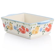 Gibson Elite Anaya 2 Piece Stoneware Bakeware Set with Hand Painted Designs